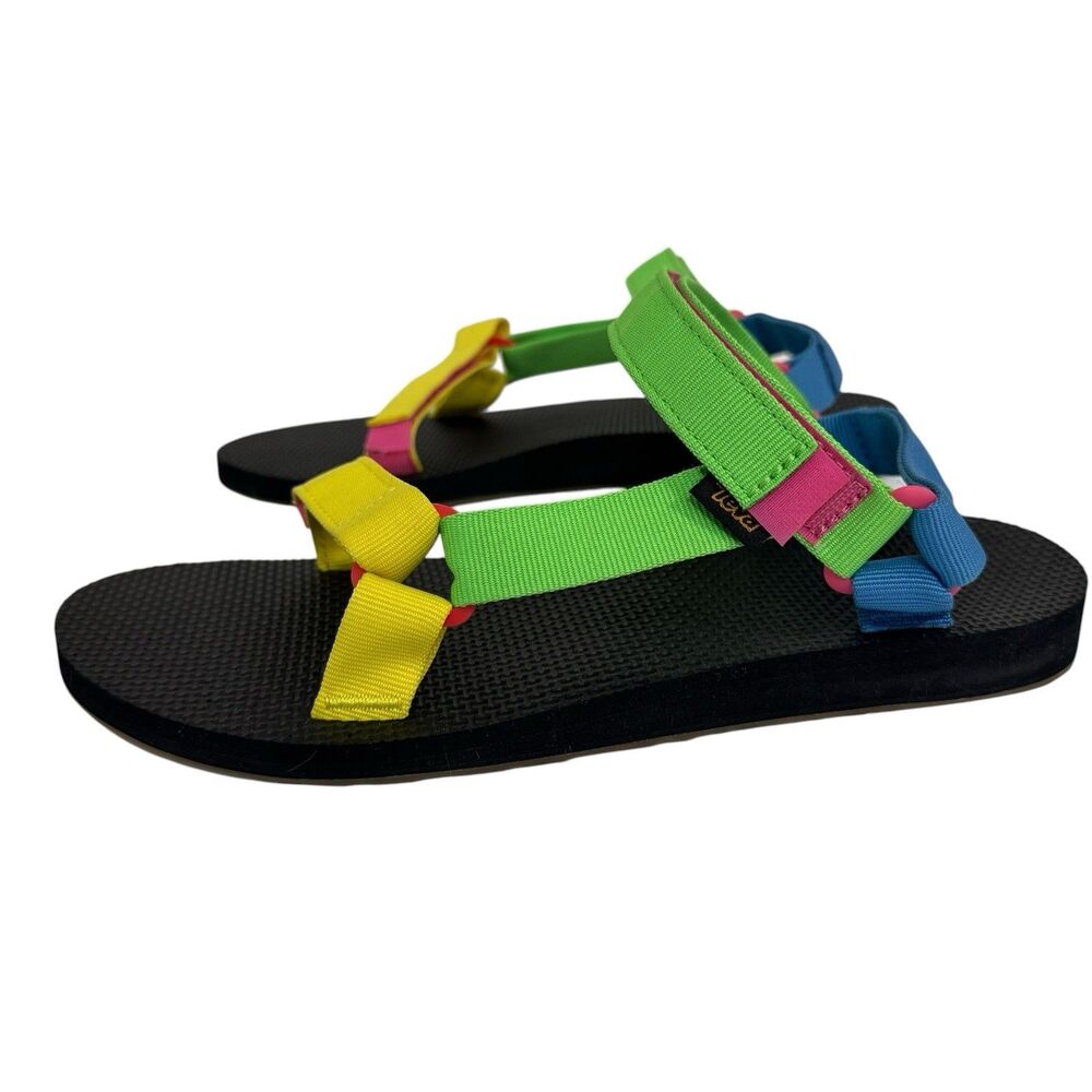 Teva Women's 11 Original Universe Sandals Neon Multi-Colored Retro Y2K Shoes - Picture 5 of 16